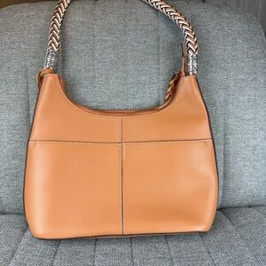 Brighton Bellaire Hobo Tan Leather Braided Strap